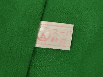 平和屋着物●振袖用長襦袢　無双仕立て　梅地紋　深緑色　鈴乃屋扱い　正絹　逸品　AABK3101ck