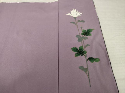 平和屋着物●訪問着　刺繍　流水花文　暈し染め　正絹　逸品　AABK3104ck
