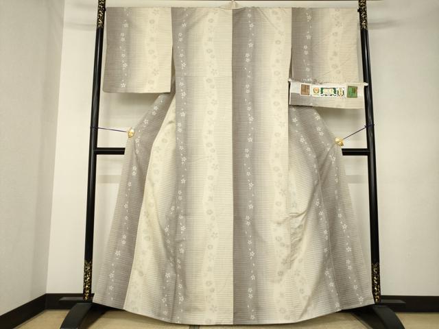 平和屋着物●真綿結城紬　80亀甲　花間道　やまと金ラベル　証紙付き　正絹　逸品　AABK3106ck