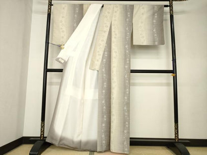 平和屋着物●真綿結城紬　80亀甲　花間道　やまと金ラベル　証紙付き　正絹　逸品　AABK3106ck