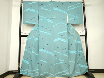 平和屋着物●上質な小紋　飛鳥文　正絹　逸品　AABK3107ck