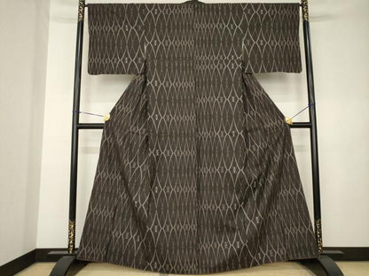 平和屋着物●本場大島紬　7マルキ　立涌文　正絹　逸品　AABK3112ck
