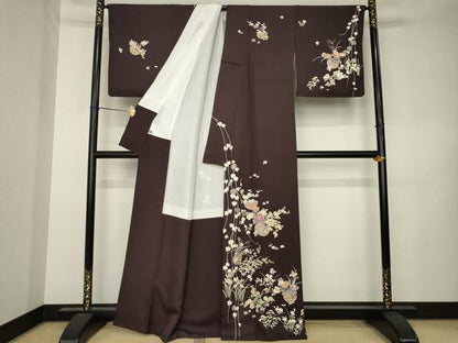 平和屋着物●西陣　京の名門　じゅらく謹製　帝王紫(古代帝王紫)　訪問着　刺繍　花篭文　正絹　逸品　AABK3113ck