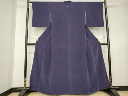 平和屋着物●上質な小紋　霞文　鬼しぼ縮緬　正絹　逸品　未使用　AABK3114ck