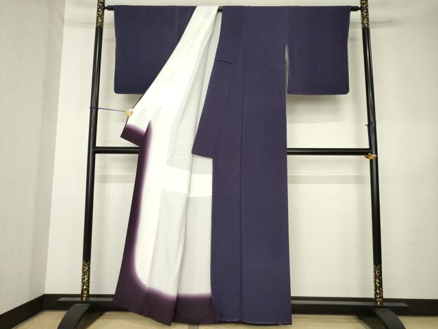 平和屋着物●上質な小紋　霞文　鬼しぼ縮緬　正絹　逸品　未使用　AABK3114ck