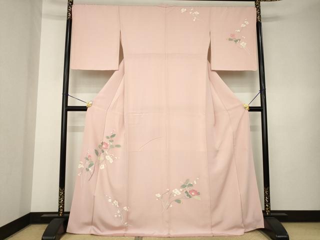 平和屋着物●訪問着　友禅　作家物　枝花文　正絹　逸品　AABK3116ck