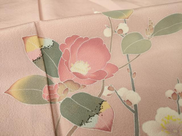 平和屋着物●訪問着　友禅　作家物　枝花文　正絹　逸品　AABK3116ck
