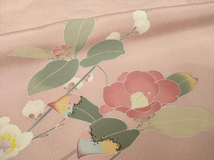 平和屋着物●訪問着　友禅　作家物　枝花文　正絹　逸品　AABK3116ck