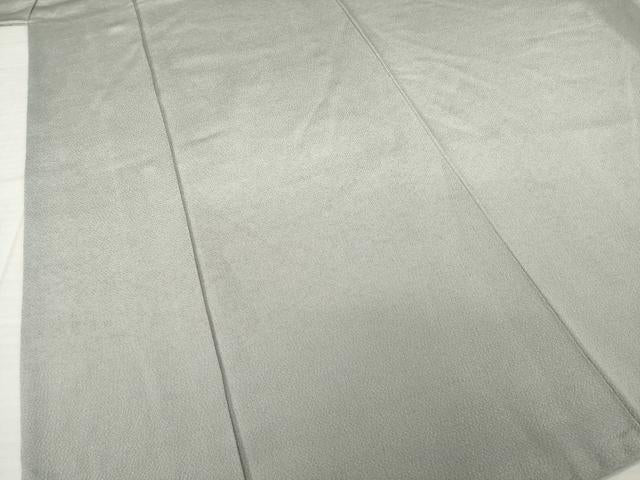 平和屋着物●上質な色無地　鼠色　鬼しぼ縮緬　正絹　逸品　AABK3120ck