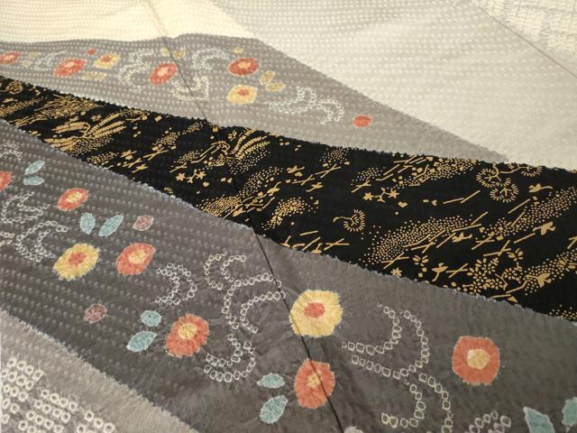 平和屋着物●訪問着　絞り　草花文　金彩　正絹　逸品　AABK3124ck