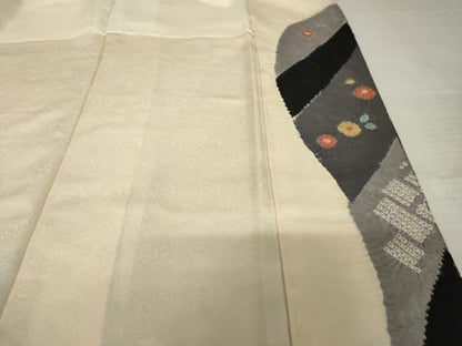 平和屋着物●訪問着　絞り　草花文　金彩　正絹　逸品　AABK3124ck