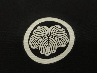 平和屋着物●男性　黒紋付　正絹　逸品　AABK3125ck