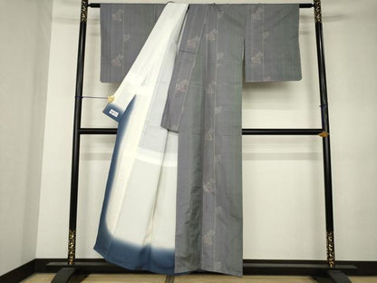 平和屋着物●本場大島紬　色紙重ね花文　やまと誂製　正絹　逸品　AABK3127ck