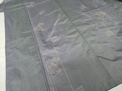 平和屋着物●本場大島紬　色紙重ね花文　やまと誂製　正絹　逸品　AABK3127ck