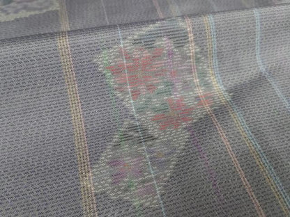 平和屋着物●本場大島紬　色紙重ね花文　やまと誂製　正絹　逸品　AABK3127ck