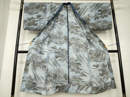 平和屋着物●男性　本場大島紬　アンサンブル　長襦袢(無双仕立て)セット　100亀甲　総詰め　正絹　逸品　AABK3128ck