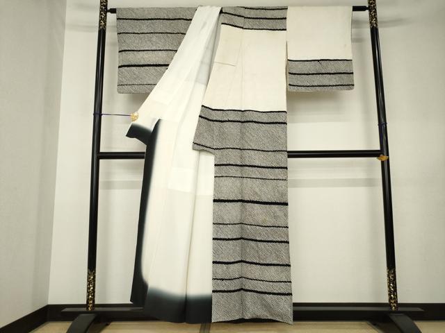 平和屋着物●本疋田絞り　訪問着　横段文　正絹　逸品　AABK3132ck
