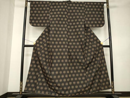 平和屋着物●上質な紬　絣文様　正絹　逸品　未使用　AABK3133ck