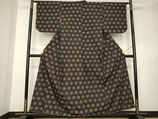 平和屋着物●上質な紬　絣文様　正絹　逸品　未使用　AABK3133ck