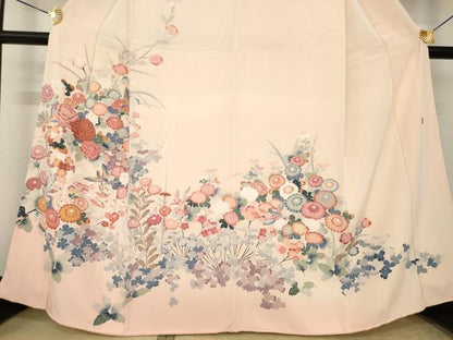 平和屋着物●訪問着　友禅　作家物　花鳥文　暈し染め　正絹　逸品　AABK3134ck