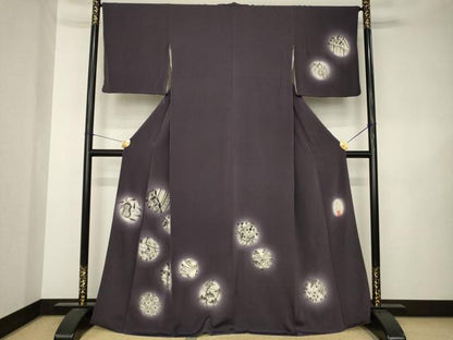 平和屋着物●洛楽人工房　(玉蟲染)　訪問着　成り物　ほたる暈し　鬼しぼ縮緬　正絹　逸品　AABK3137ck