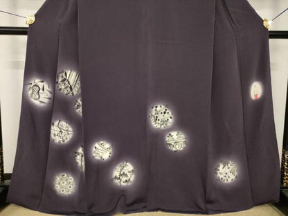 平和屋着物●洛楽人工房　(玉蟲染)　訪問着　成り物　ほたる暈し　鬼しぼ縮緬　正絹　逸品　AABK3137ck
