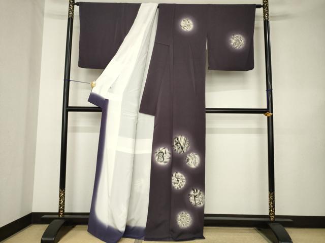 平和屋着物●洛楽人工房　(玉蟲染)　訪問着　成り物　ほたる暈し　鬼しぼ縮緬　正絹　逸品　AABK3137ck
