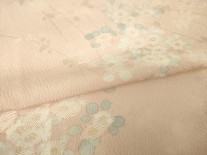 平和屋着物●上質な小紋　草花文　地紋起こし　正絹　逸品　AABK3142ck
