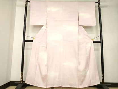 平和屋着物●上質な小紋　流水花地紋　暈し染め　正絹　逸品　AABK3144ck