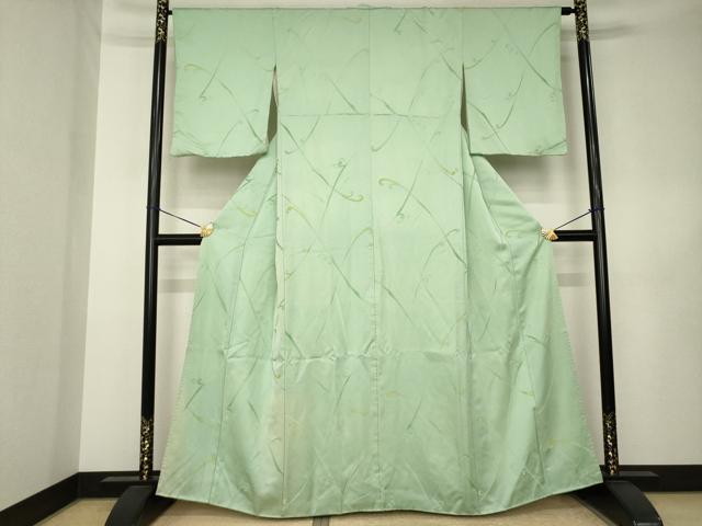 平和屋着物●上質な小紋　地紋起こし　立波文　正絹　逸品　AABK3146ck