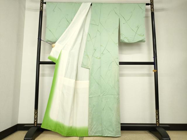 平和屋着物●上質な小紋　地紋起こし　立波文　正絹　逸品　AABK3146ck