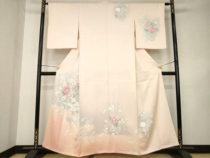 平和屋着物●訪問着　友禅　刺繍　飾花文　正絹　逸品　AABK3147ck