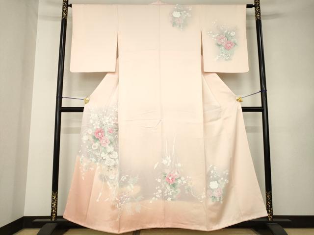 平和屋着物●訪問着　友禅　刺繍　飾花文　正絹　逸品　AABK3147ck