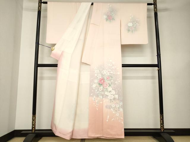 平和屋着物●訪問着　友禅　刺繍　飾花文　正絹　逸品　AABK3147ck