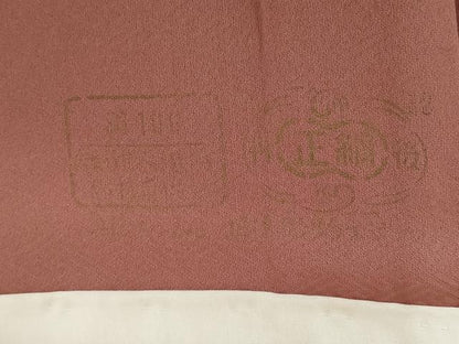 平和屋着物●無地絵羽訪問着　中国三大刺繍　汕頭刺繍　スワトウ刺繍　雪輪重ね地紋　蘇芳香色　正絹　逸品　未使用　AABK3148ck