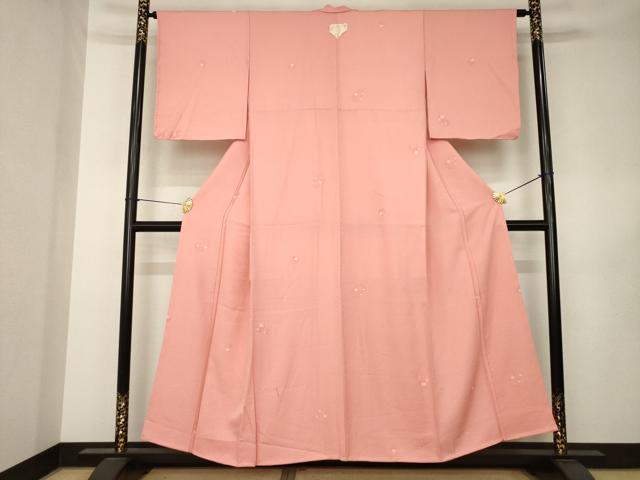 平和屋着物●上質な小紋　花丸文　正絹　逸品　未使用　AABK3152ck