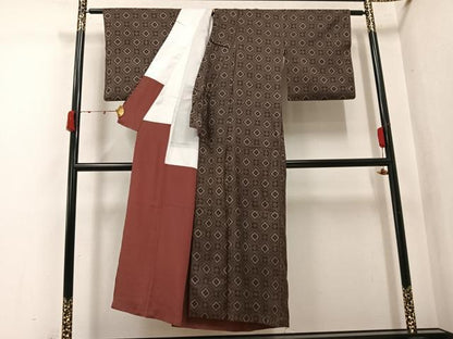 平和屋着物●本場大島紬　龍郷絣　正絹　逸品　AABK3162ph