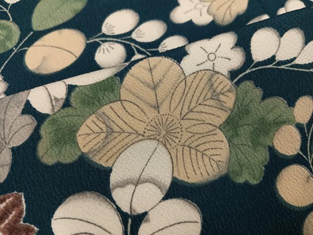 平和屋着物●洗える最高級着物　＜英＞はなぶさ謹製　小紋　辻が花　鳥　洗える着物　AABK3166ph