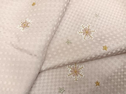 平和屋着物●上質な小紋　総刺繍　舞花文　金糸　正絹　逸品　AABK3168ph