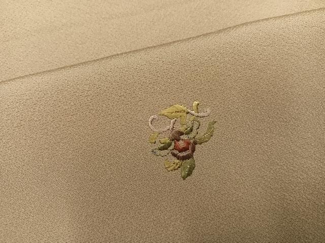 平和屋着物●上質な小紋　総刺繍　草花文　金糸　正絹　逸品　未使用　AABK3169ph