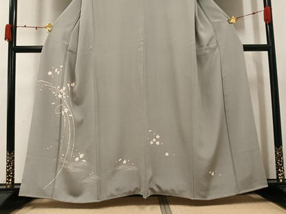 平和屋着物●訪問着　友禅　立波桜文　正絹　逸品　AABK3170ph