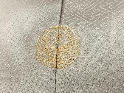 平和屋着物●訪問着　駒刺繍　草花文　金彩　正絹　逸品　AABK3171ph