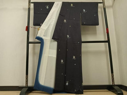 平和屋着物●上質な小紋　ミミズク　正絹　逸品　AABK3173ph