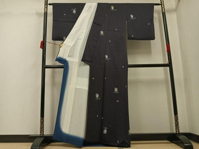 平和屋着物●上質な小紋　ミミズク　正絹　逸品　AABK3173ph