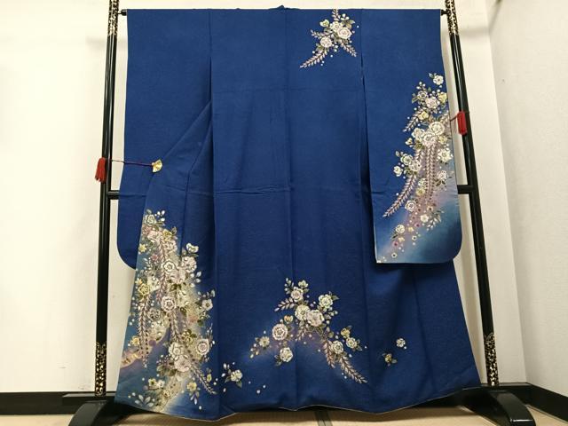 平和屋着物●豪華振袖　辻が花　絞り　暈し染め　金通し地　さが美扱い　正絹　逸品　AABK3175ph