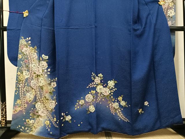 平和屋着物●豪華振袖　辻が花　絞り　暈し染め　金通し地　さが美扱い　正絹　逸品　AABK3175ph