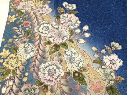 平和屋着物●豪華振袖　辻が花　絞り　暈し染め　金通し地　さが美扱い　正絹　逸品　AABK3175ph