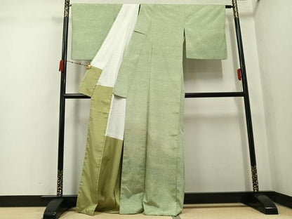 平和屋着物●訪問着　紬地　霞文　暈し染め　正絹　逸品　AABK3176ph