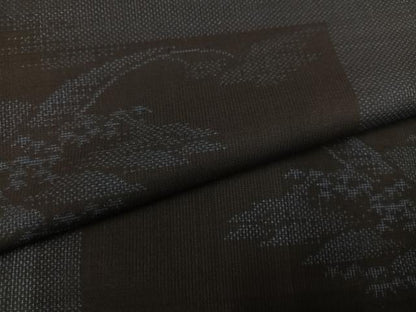平和屋着物●本場大島紬　9マルキ　渡り橋樹林文　正絹　逸品　AABK3177ph