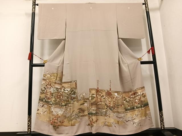 平和屋着物●豪華色留袖　総刺繍　中国三大刺繍　汕頭刺繍　スワトウ刺繍　祇園祭　金糸　正絹　逸品　AABK3179ph